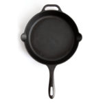 Top down view of a 12-inch cast iron pan.