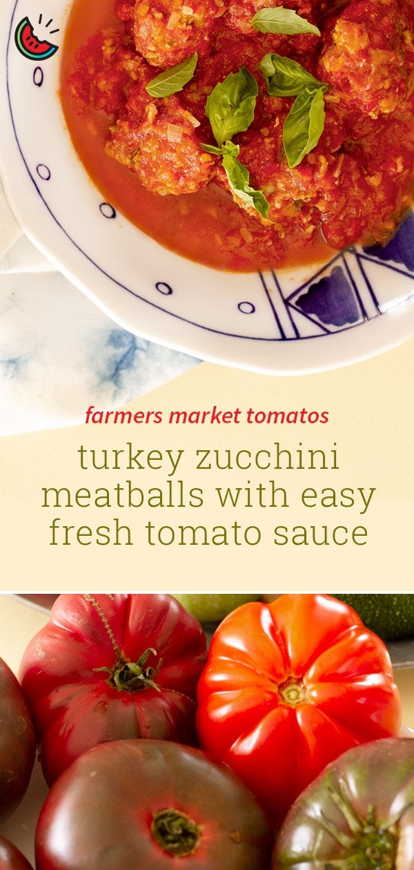 turkey zucchini meatballs with easy fresh tomato sauce